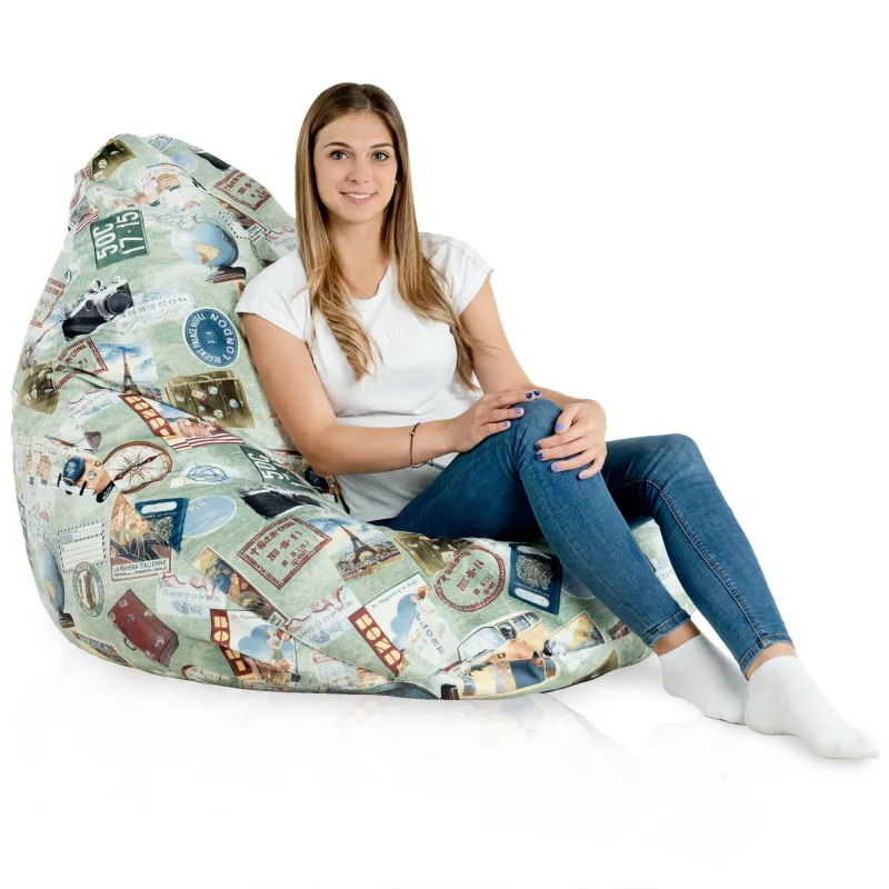 Sitzsack mit Rückenlehne XXL Drop - Premium Print-Stoff – Ansicht 59