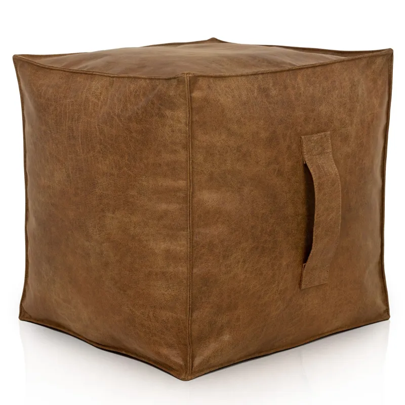 Pouf Sitzwürfel Quadratisch - Premium Echtleder
