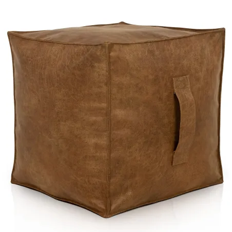 Pouf Sitzwürfel Quadratisch - Premium Echtleder
