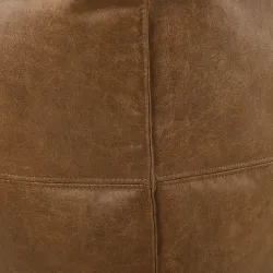 Quadratischer Sitzhocker mit Steppnähten - Premium Echtleder – Ansicht 5