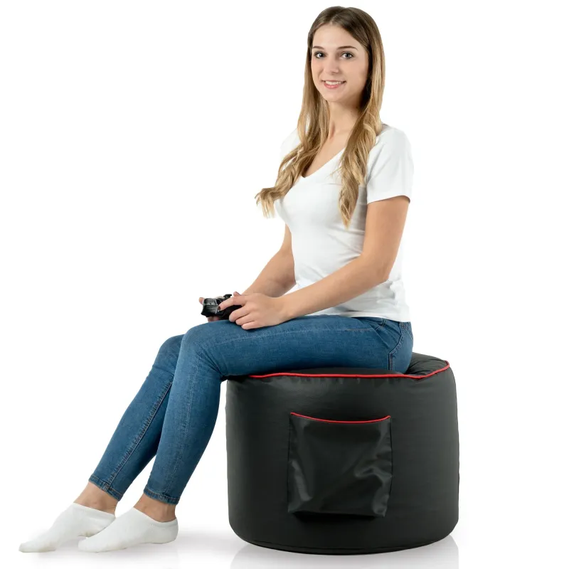 Schicker schwarzer Gaming-Sitzsack mit modernem Design für stilvolle Räume