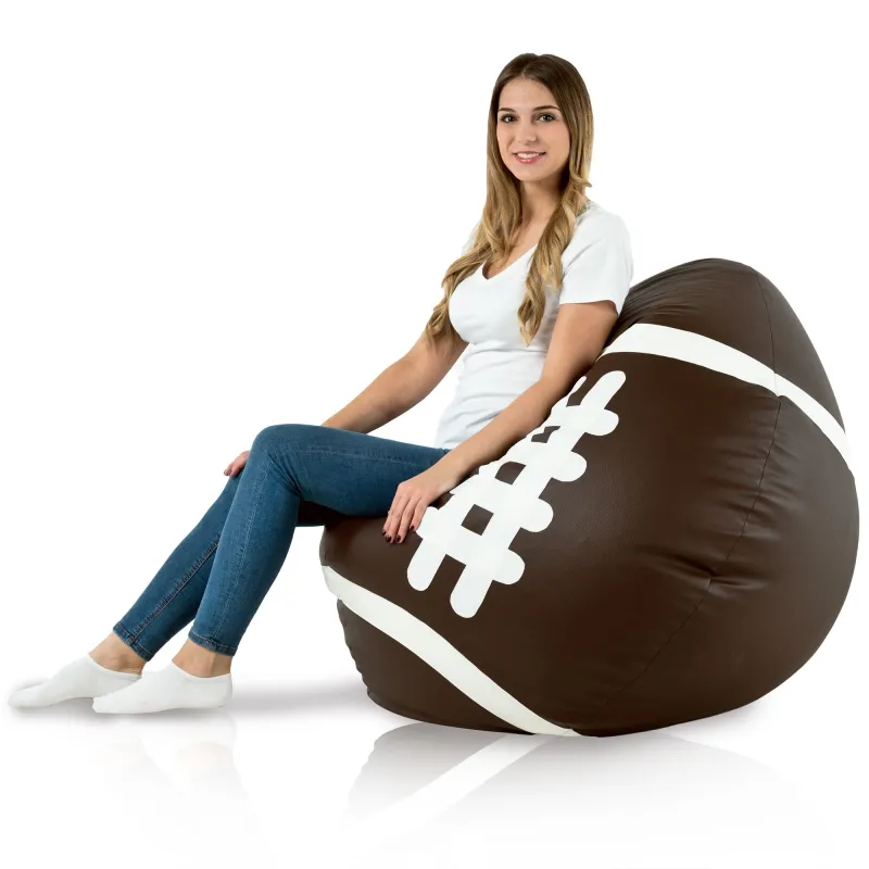 Dunkelbraun Sitzsack Rugby Kunstleder – Ansicht 4