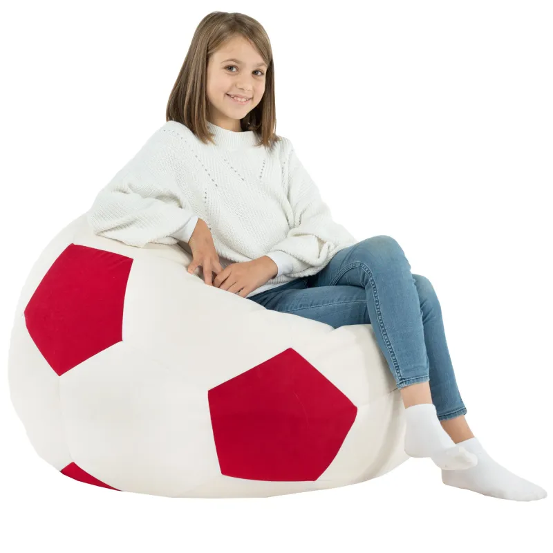 Sessel Sitztzsack Fußball XL für Kinder - Soft-Velours – Ansicht 7