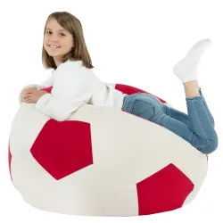 Sessel Sitztzsack Fußball XL für Kinder - Soft-Velours – Ansicht 6