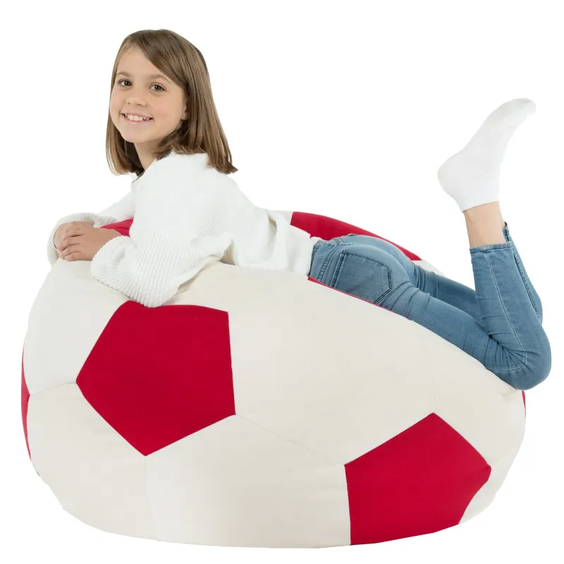 Sessel Sitztzsack Fußball XL für Kinder - Soft-Velours – Ansicht 6