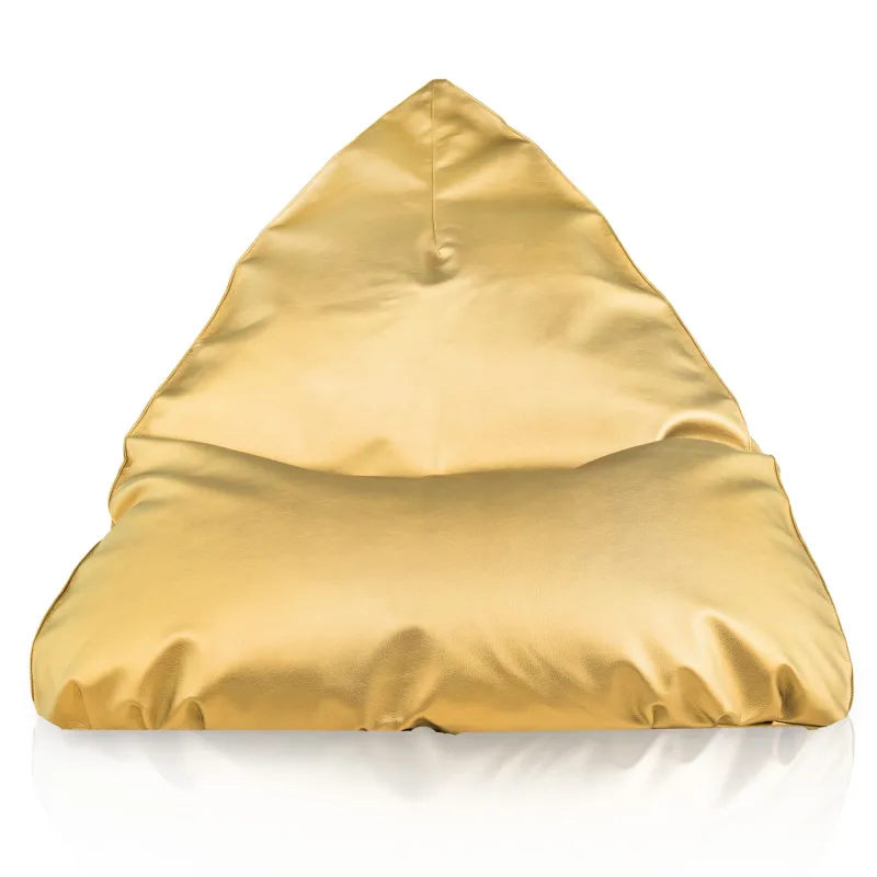 Eleganter goldfarbener Sitzsack, ideal für moderne Wohnzimmer oder entspannte Bereiche