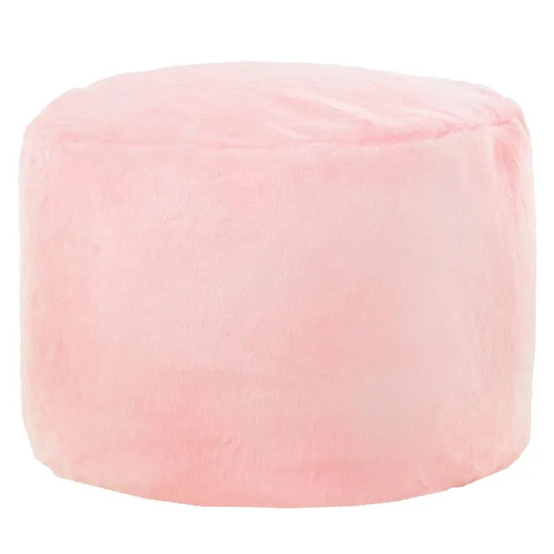 Pouf Runder Sitzhocker Zylinder - Yeti Kunstfell