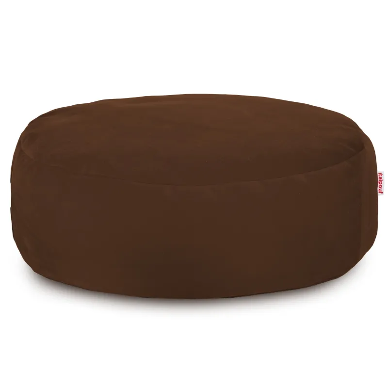 Runder Fußhocker - Soft-Velours
