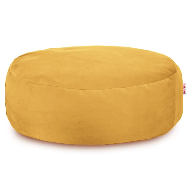 Runder Fußhocker - Soft-Velours
