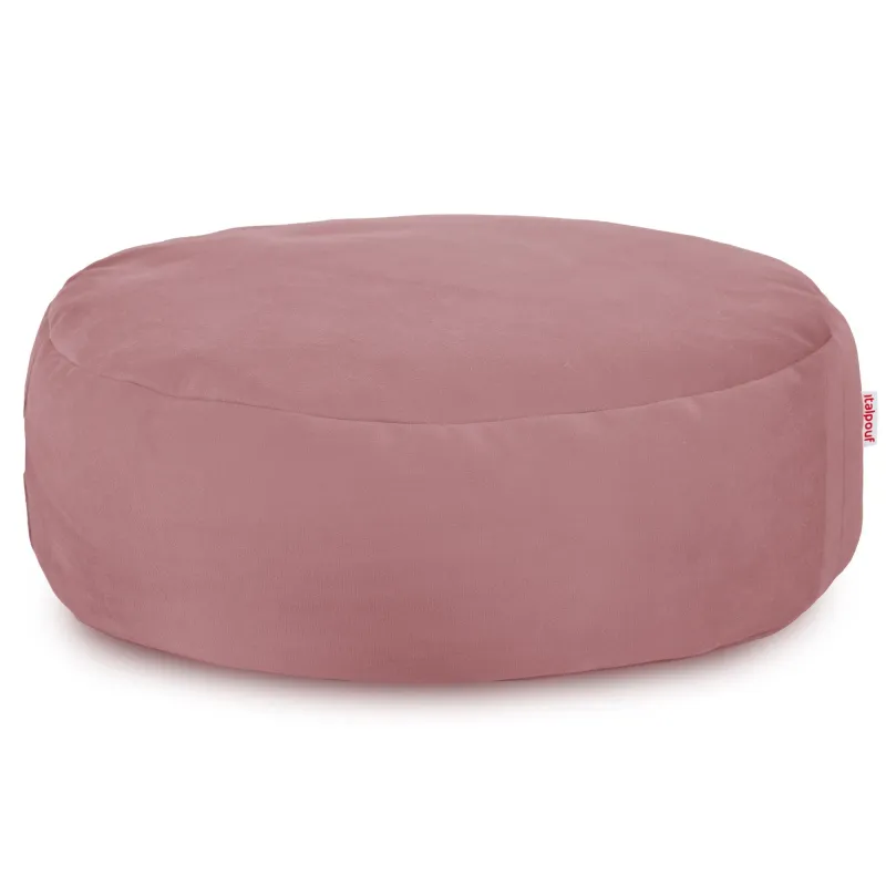 Runder Fußhocker - Soft-Velours