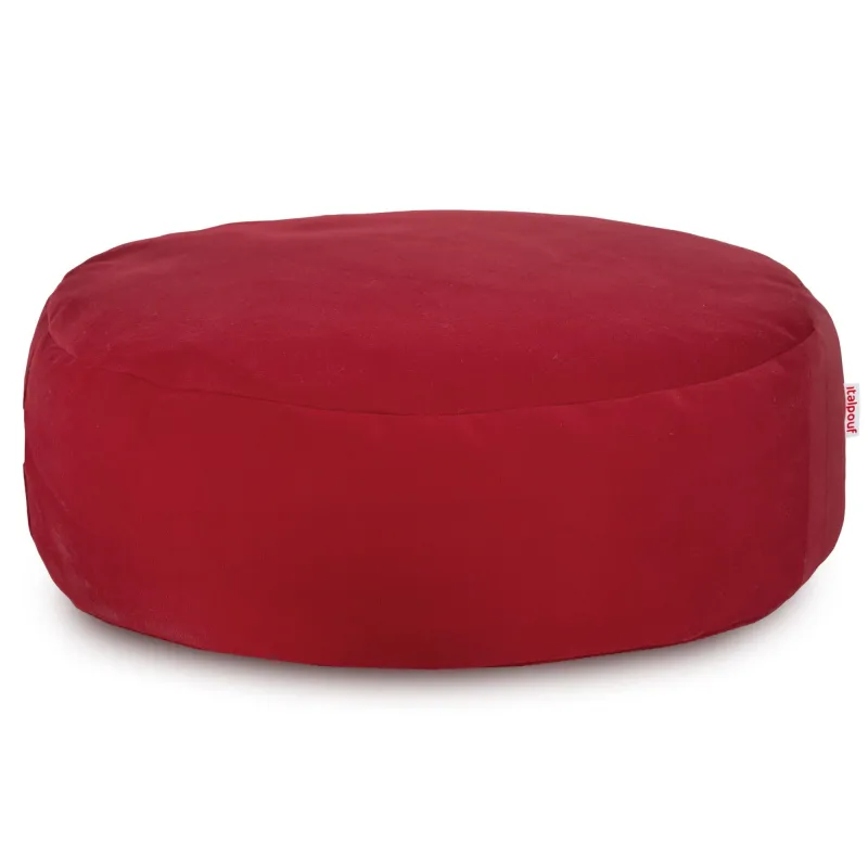 Runder Fußhocker - Soft-Velours