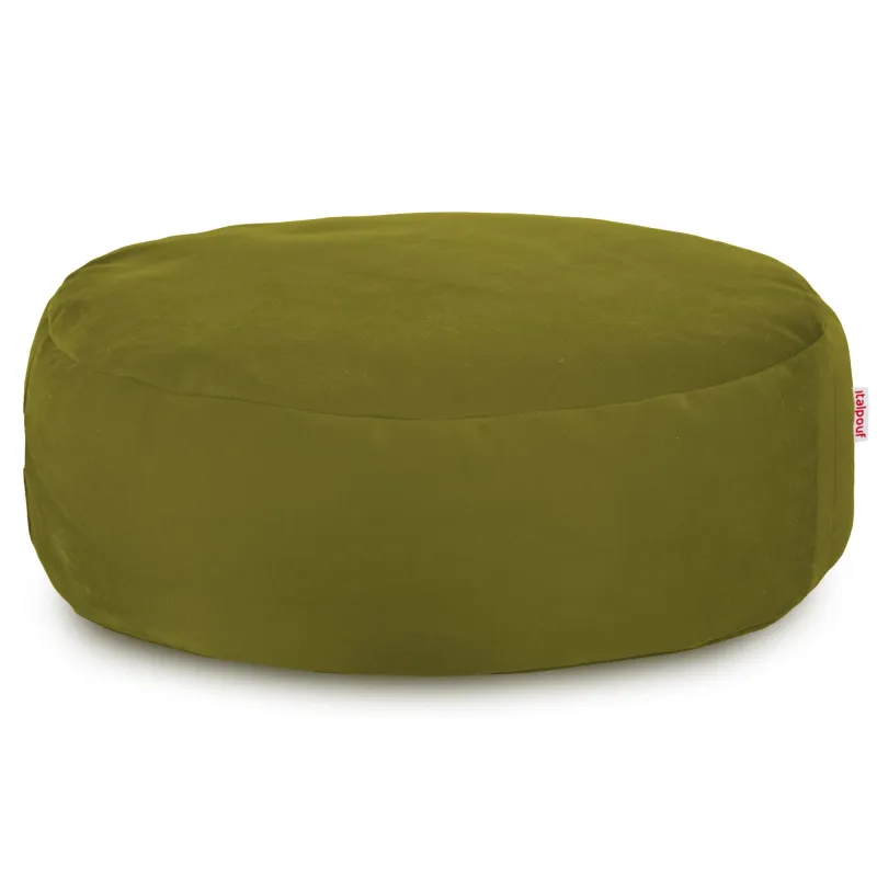 Runder Fußhocker - Soft-Velours
