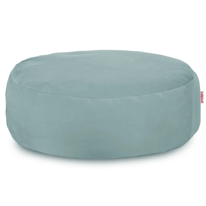 Runder Fußhocker - Soft-Velours