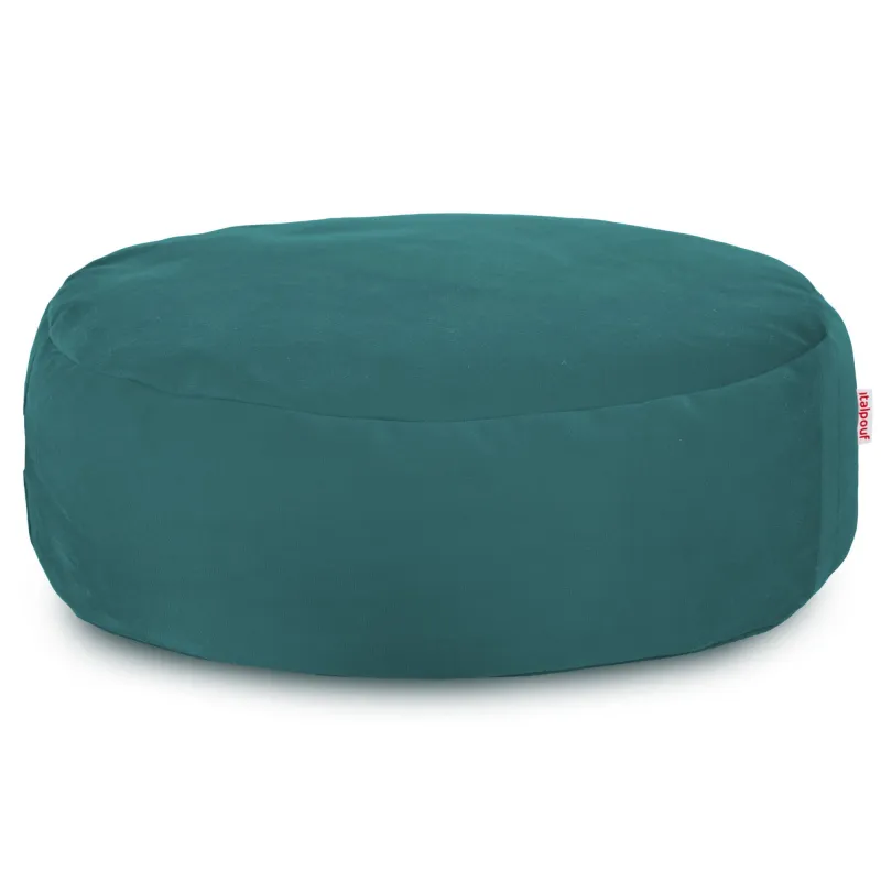 Runder Fußhocker - Soft-Velours