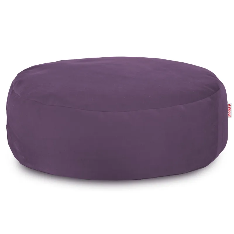 Runder Fußhocker - Soft-Velours