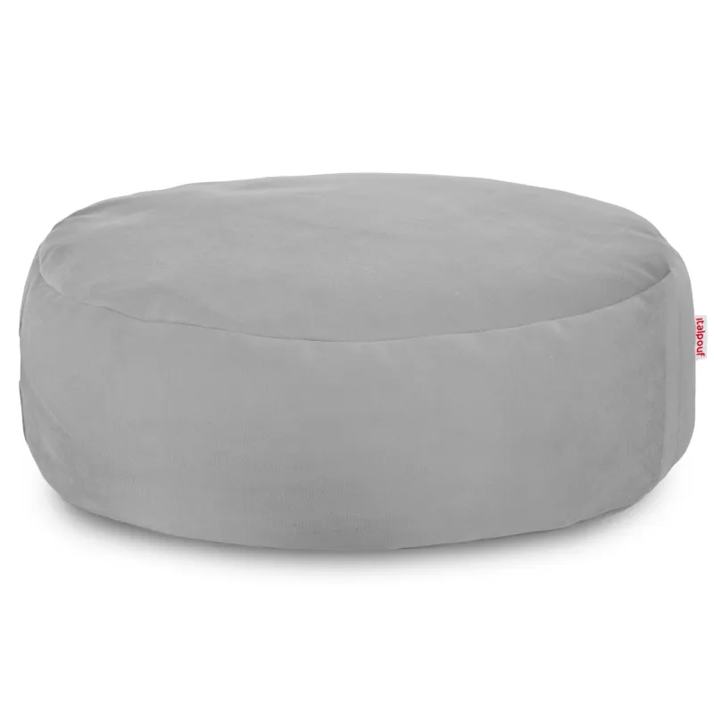 Runder Fußhocker - Soft-Velours