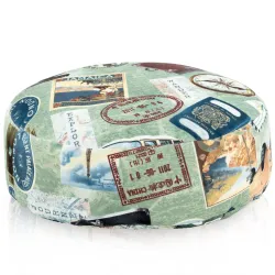 Runder Fußhocker - Premium Print-Stoff
