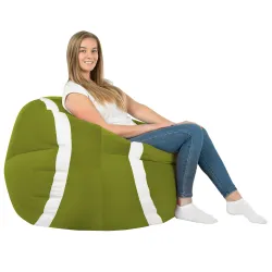 Grüner Apfel Sitzsack Tennisball - Soft-Velours – Ansicht 2