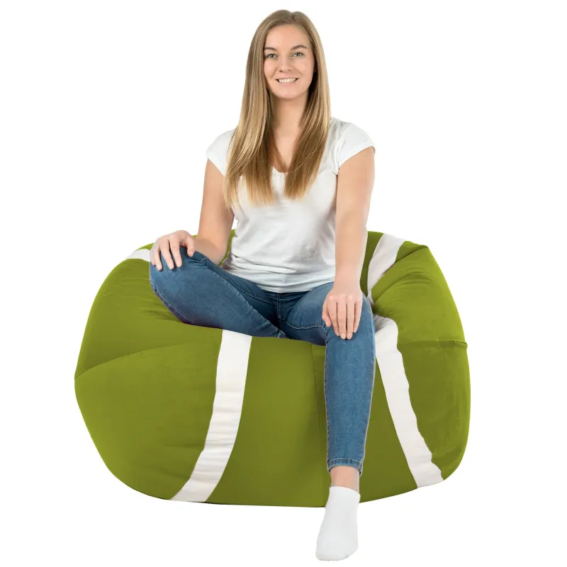 Grüner Apfel Sitzsack Tennisball - Soft-Velours – Ansicht 3