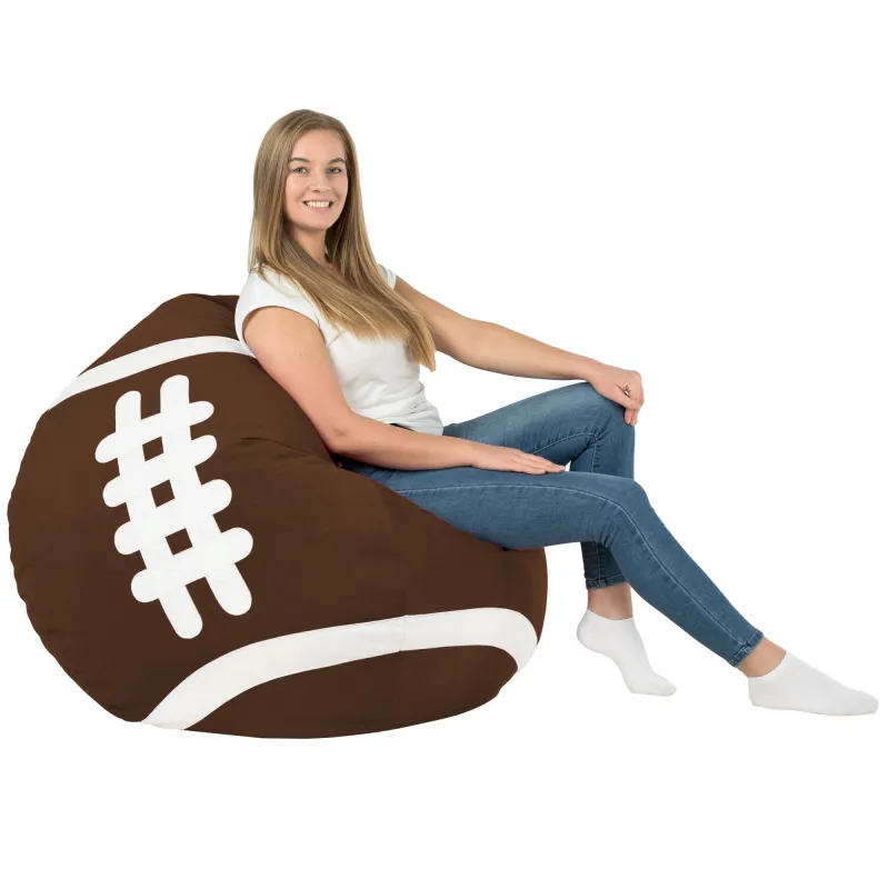 Dunkelbraun Sitzsack Rugby  - Soft-Velours – Ansicht 3