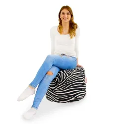 Pouf Runder Sitzhocker Zylinder - Premium Print-Stoff – Ansicht 13