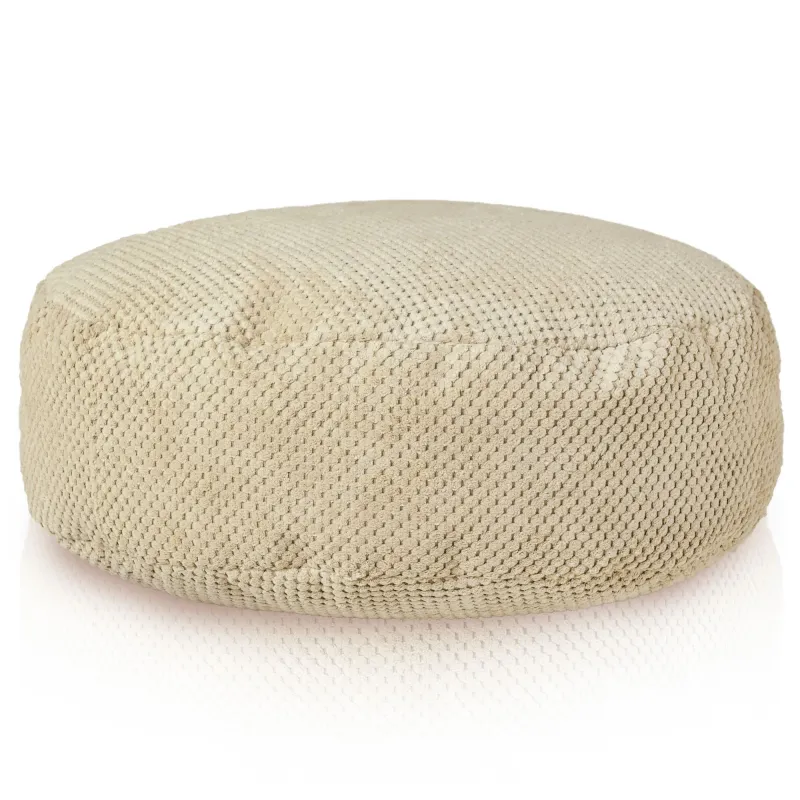 Beige Dot Fußbank aus weichem Samt, ideal für Wohnzimmer