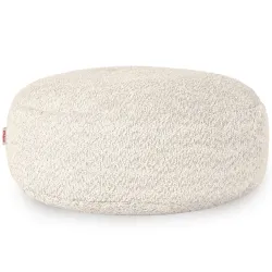 Runder Fußhocker - Teddy-Bouclé