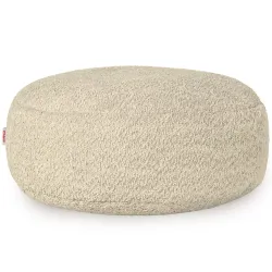 Runder Fußhocker - Teddy-Bouclé