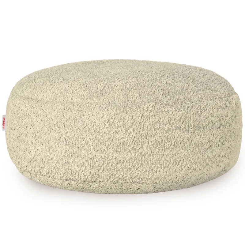 Runder Fußhocker - Teddy-Bouclé