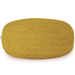 Runder Fußhocker - Teddy-Bouclé