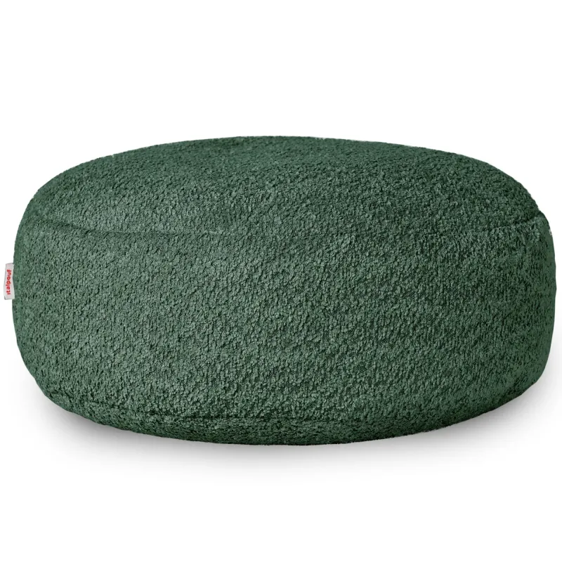 Runder Fußhocker - Teddy-Bouclé