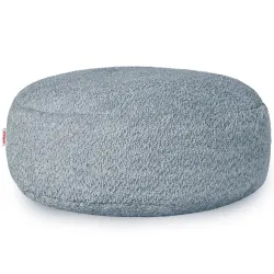Runder Fußhocker - Teddy-Bouclé