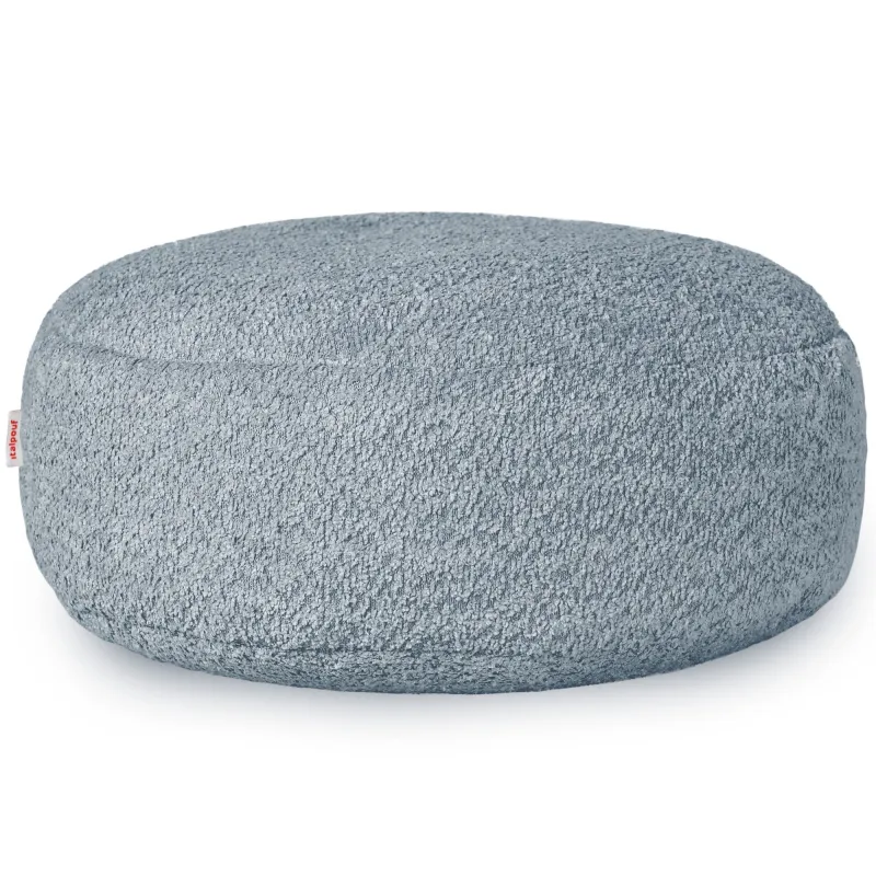 Runder Fußhocker - Teddy-Bouclé