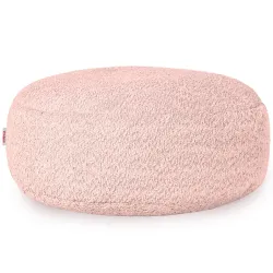 Runder Fußhocker - Teddy-Bouclé