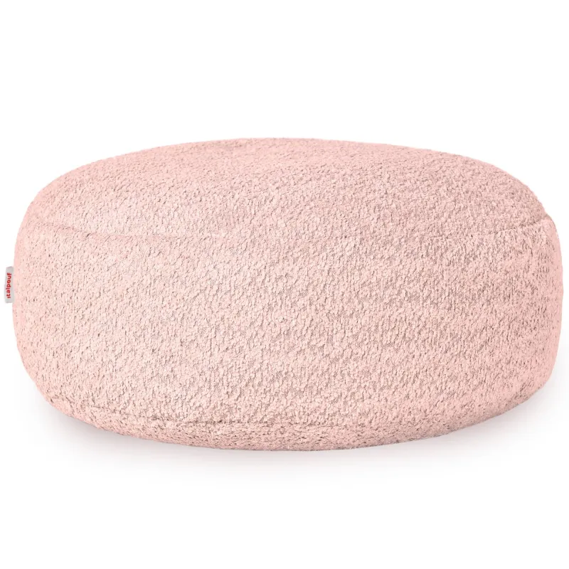 Runder Fußhocker - Teddy-Bouclé