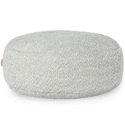 Runder Fußhocker - Teddy-Bouclé