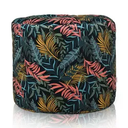 Pouf Runder Sitzhocker Zylinder - Premium Print-Stoff