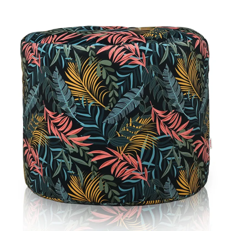 Pouf Runder Sitzhocker Zylinder - Premium Print-Stoff