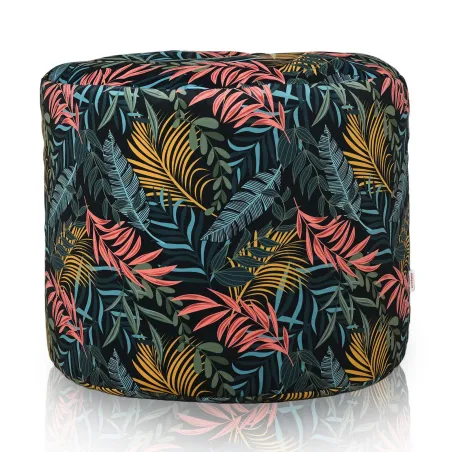 Pouf Runder Sitzhocker Zylinder - Premium Print-Stoff