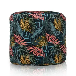 Pouf Runder Sitzhocker Zylinder - Premium Print-Stoff – Ansicht 2