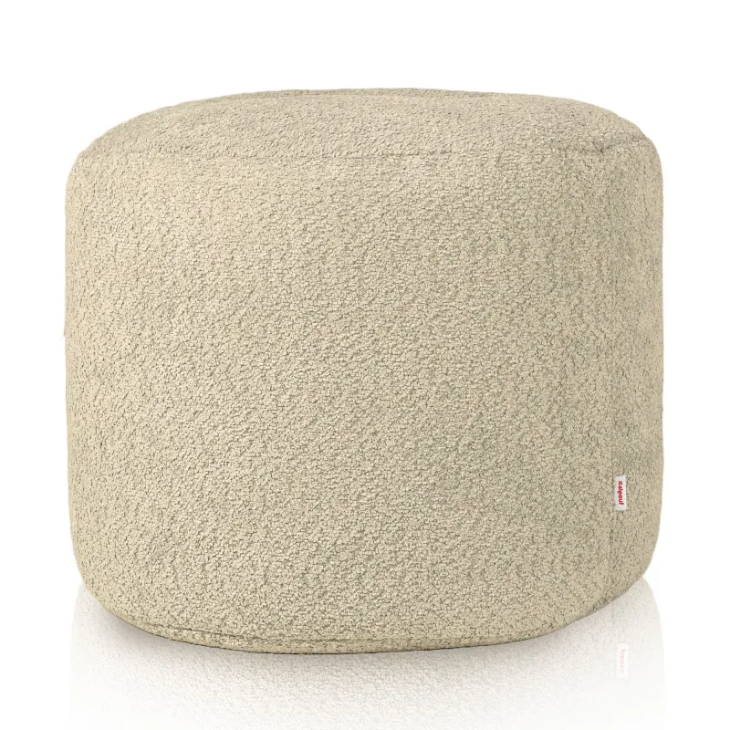Beige sitzsack cilindro boucle