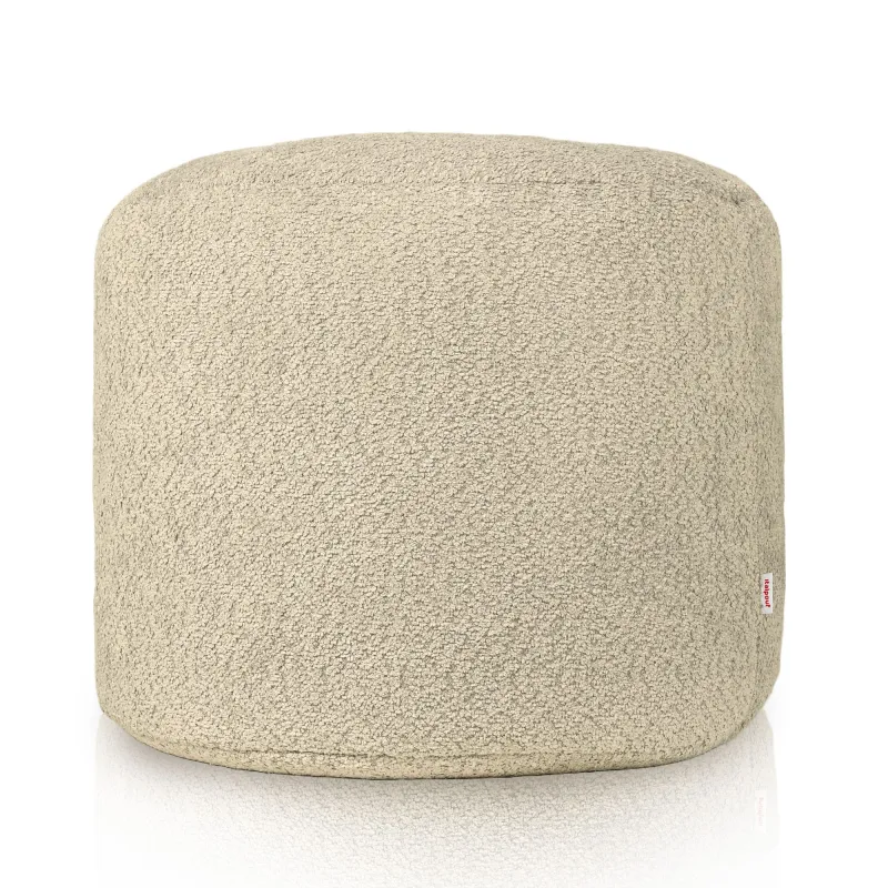 Beige sitzsack cilindro boucle