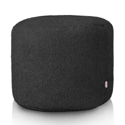 Pouf Runder Sitzhocker Zylinder - Teddy-Bouclé