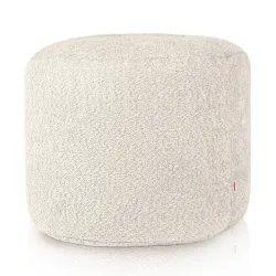 Pouf Runder Sitzhocker Zylinder - Teddy-Bouclé