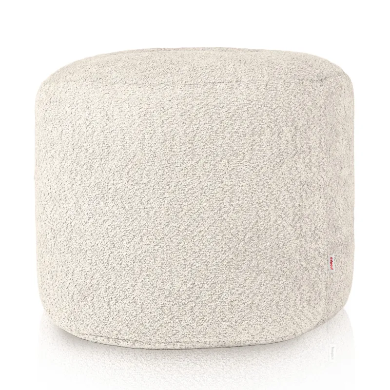 Pouf Runder Sitzhocker Zylinder - Teddy-Bouclé