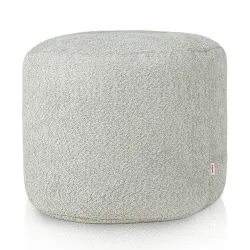 Pouf Runder Sitzhocker Zylinder - Teddy-Bouclé
