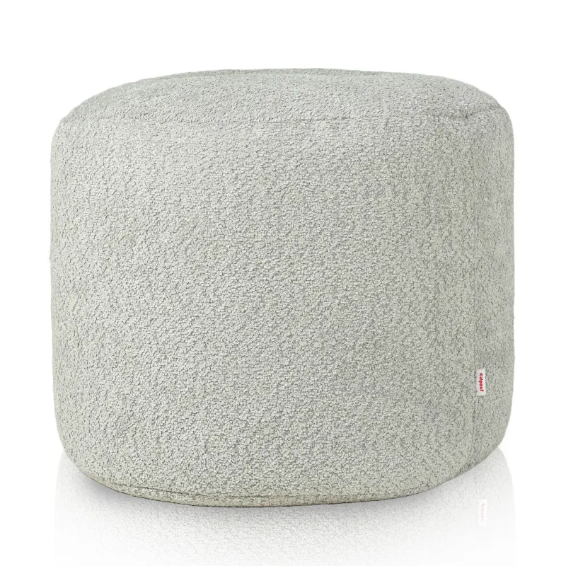 Pouf Runder Sitzhocker Zylinder - Teddy-Bouclé