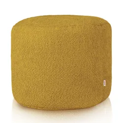 Pouf Runder Sitzhocker Zylinder - Teddy-Bouclé