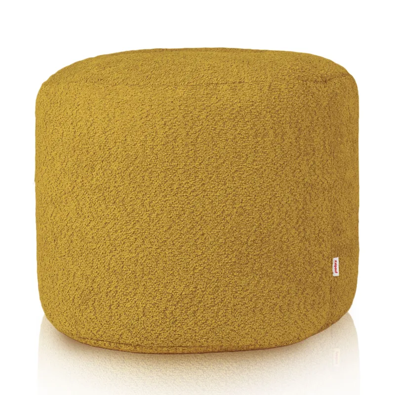Pouf Runder Sitzhocker Zylinder - Teddy-Bouclé