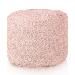 Pouf Runder Sitzhocker Zylinder - Teddy-Bouclé